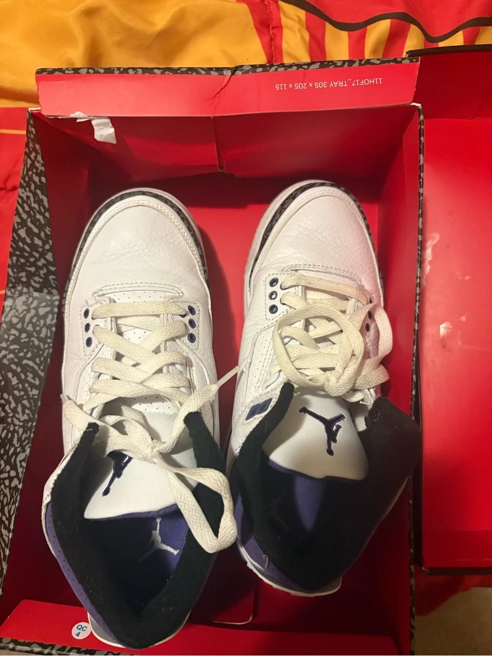 Jordan Kids White and Navy High-Top Sneakers